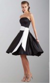 Classic Black Strapless Short Bridesmaid Dresses KSP342