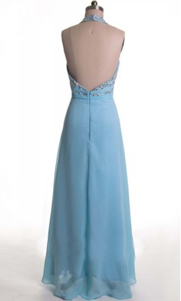 Pastel Blue Sequin Halter Long Formal Dress UK KSP349