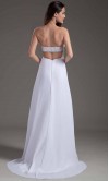 Open Back White Strapless Sequin Prom Dresses KSP355