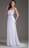 Open Back White Strapless Sequin Prom Dresses KSP355