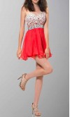 Amazing Rhinestone One Shoulder Short Red Prom Dress UK KSP386