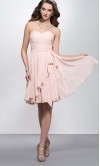 Light Pink Sweetheart Ruffled Short Bridesmaid Dresses KSP390