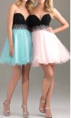 Black and Pink Sweetheart Empire Short Prom Dresses