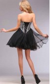 Sequined Empire Short Black Prom Dress Lace Up Back