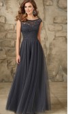 Dark Gray Long Lace Bridesmaid Dresses UK KSP401