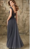 Dark Gray Long Lace Bridesmaid Dresses UK 