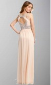 Grecian Sequin Double Collar Long Pink Prom Dresses