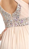 Grecian Sequin Double Collar Long Pink Prom Dresses