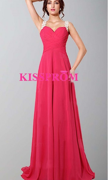 Coral Floral Lace Long Straps Prom Dresses UK 