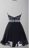 Short Blue Prom Dresses with Jeweled Halter Neckline