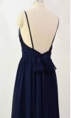 Spaghetti Straps Jam Simple Long Prom Dresses Bowknot Back