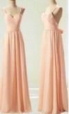 Spaghetti Straps Jam Simple Long Prom Dresses Bowknot Back