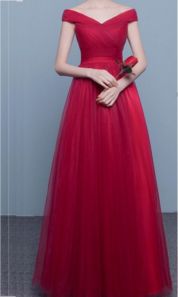 Off The Shoulder Princess Style Prom Dresses KSP477