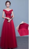 Off The Shoulder Princess Red Prom Ball Gown Dresses