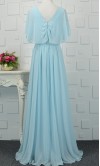 Capelet Flutter Overlay Long Chiffon Bridesmaid Dress KSP478