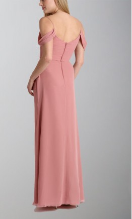 Spaghetti Straps Long V-neck Bridesmaid Dresses KSP490