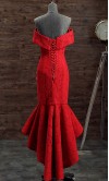 Red Lace Short Mermaid Prom Dresses