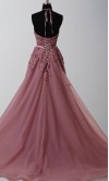 Halter Embellishment Illusion Long Prom Gowns KSP493