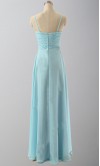 Blue Jay Simple Spaghetti Strap Bridesmaid Dresses Long KSP518