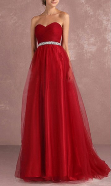 Red Prom Dresses Long for Girls with Lace Up Back KSP526