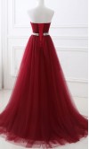 Red Long Prom Gowns Lace Up Back