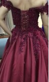 Appliqued Lace Corset Prom Ball Gowns off the shoulder