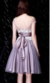 Pastel Purple Applique Short Graduation Dresses