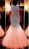 Sparkly Long Trumpet/ Mermaid Prom Dress with Cross Straps