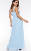 Light Blue Long Prom Dresses with Embellishment Neck 