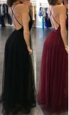 Metallic Backless Prom Dress Long With Spaghetti Straps