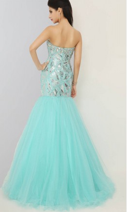 Sweetheart Fit & Flare Empire Rhinestone Prom Dresses Long KSP573