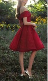 Off The Shoulder Short Red Prom Dresses