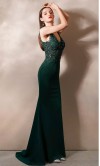 Long Green Fitted Prom Dresses