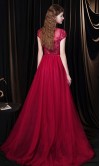 Long Red Bodycon Prom Dresses with Train Covered