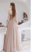 Brown Golden Off Shoulder Corset Prom Gowns