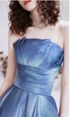 Blue Gradient Lotus Prom Ball Gown 