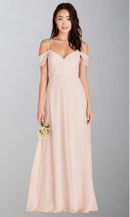 Light Pink Blush Convertible Long Bridesmaid Dresses KSP539