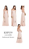 Light Pink Blush Convertible Long Bridesmaid Dresses KSP539