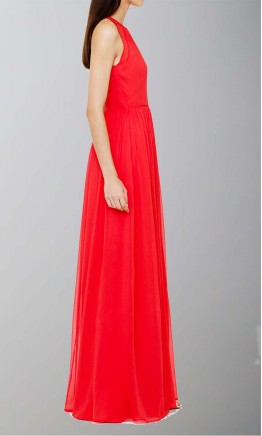 Long Bridesmaid Dresses UK with Illusion Neckline KSP336